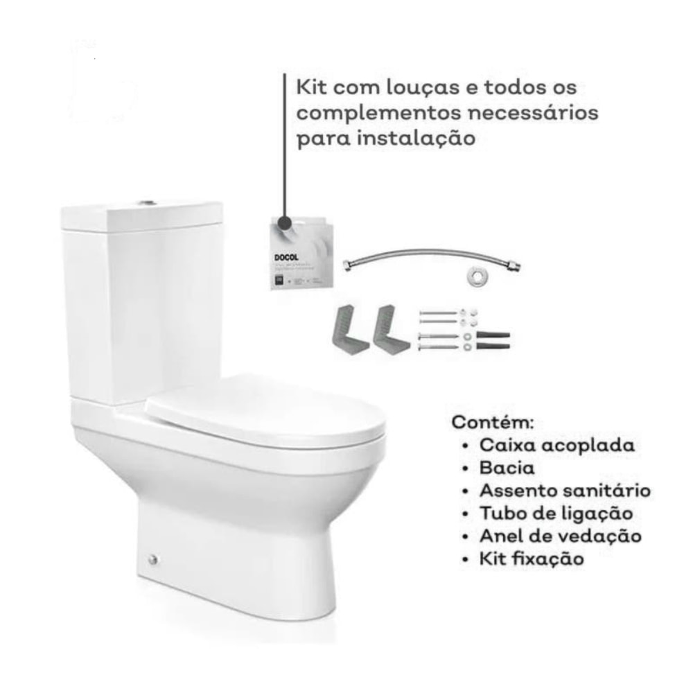Vaso Sanitário com Caixa Acoplada Docol Next Branco - 1668466