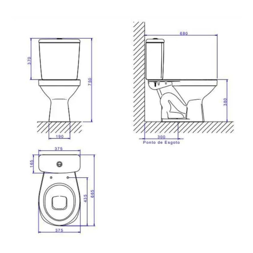 Vaso Sanitário Kit Bacia com Caixa Acoplada Aspen Deca Branca - KP.750.17