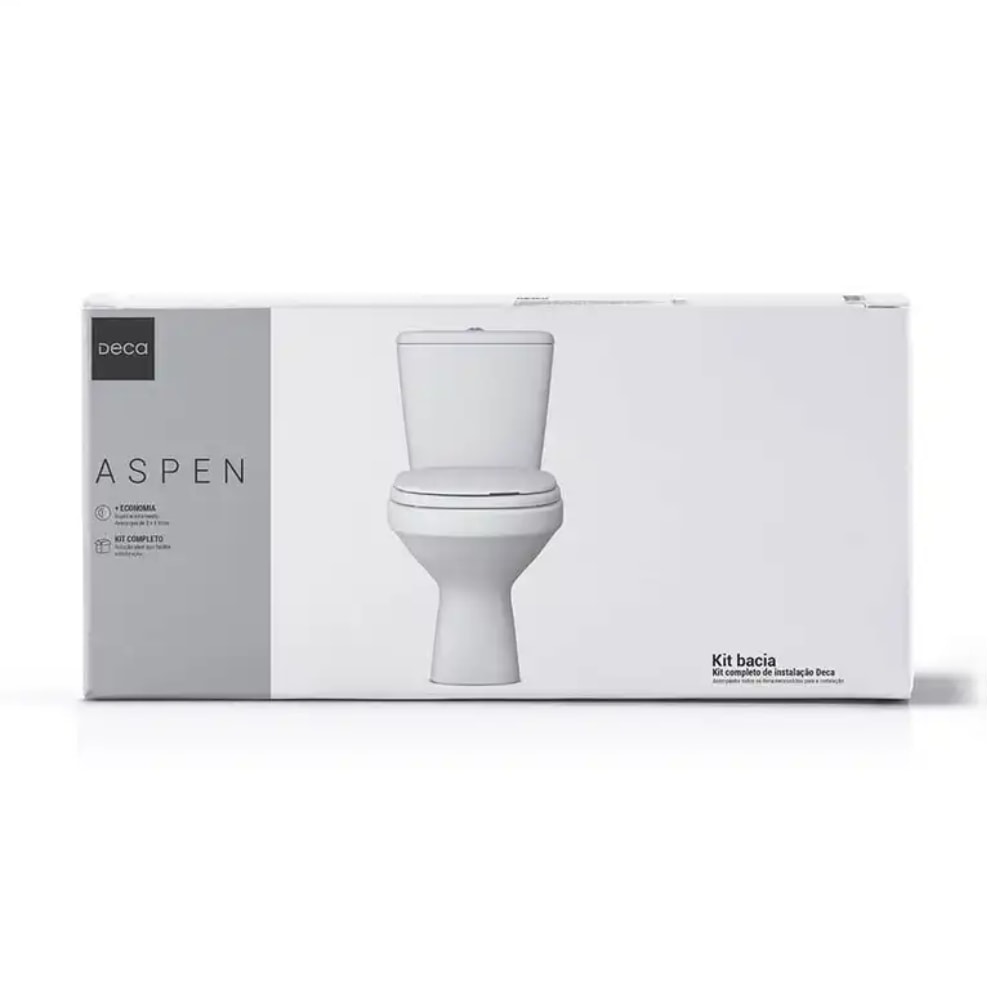 Vaso Sanitário Kit Bacia com Caixa Acoplada Aspen Deca Branca - KP.750.17