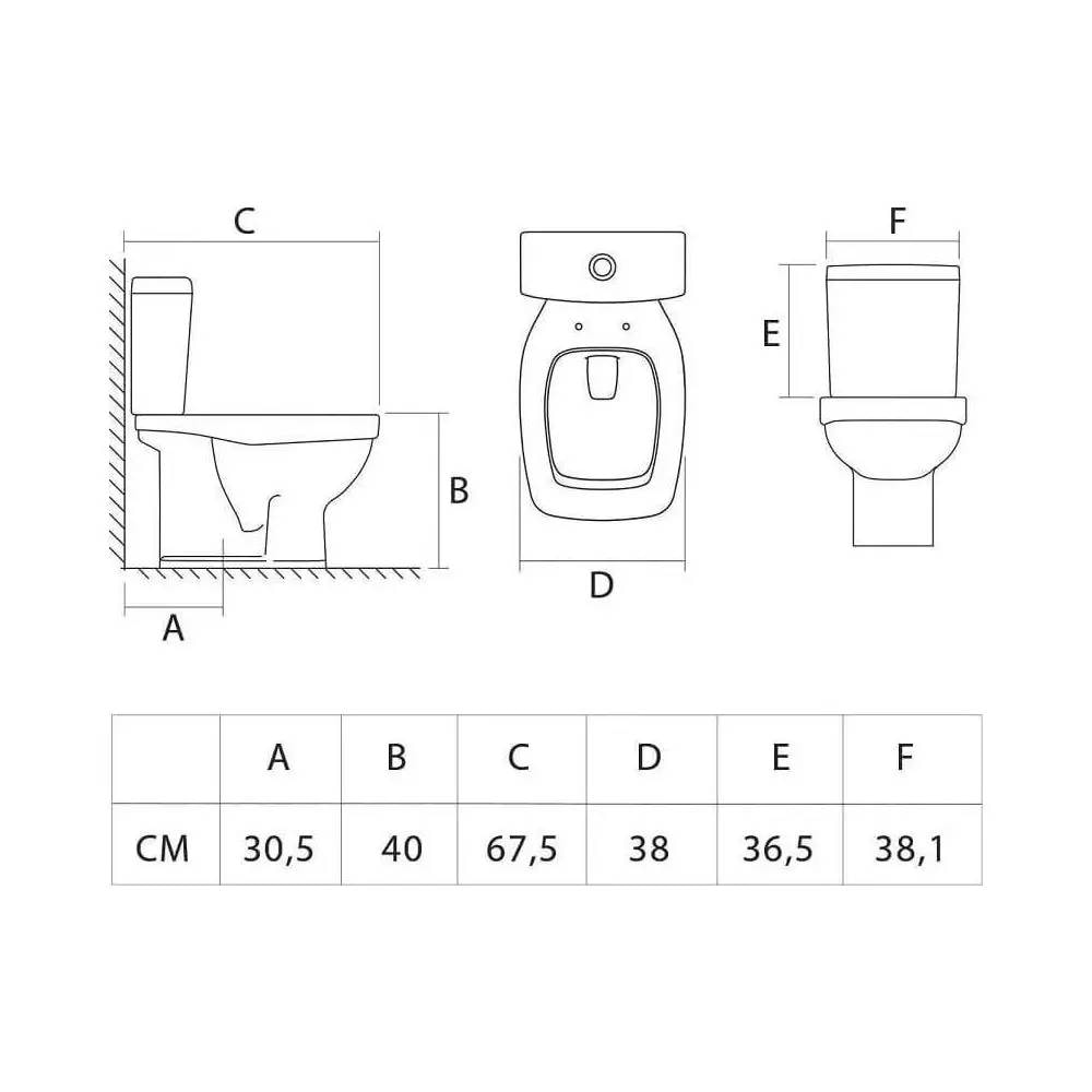 Vaso Sanitário Kit Bacia com Caixa Acoplada + Assento Vivace Versa Branca