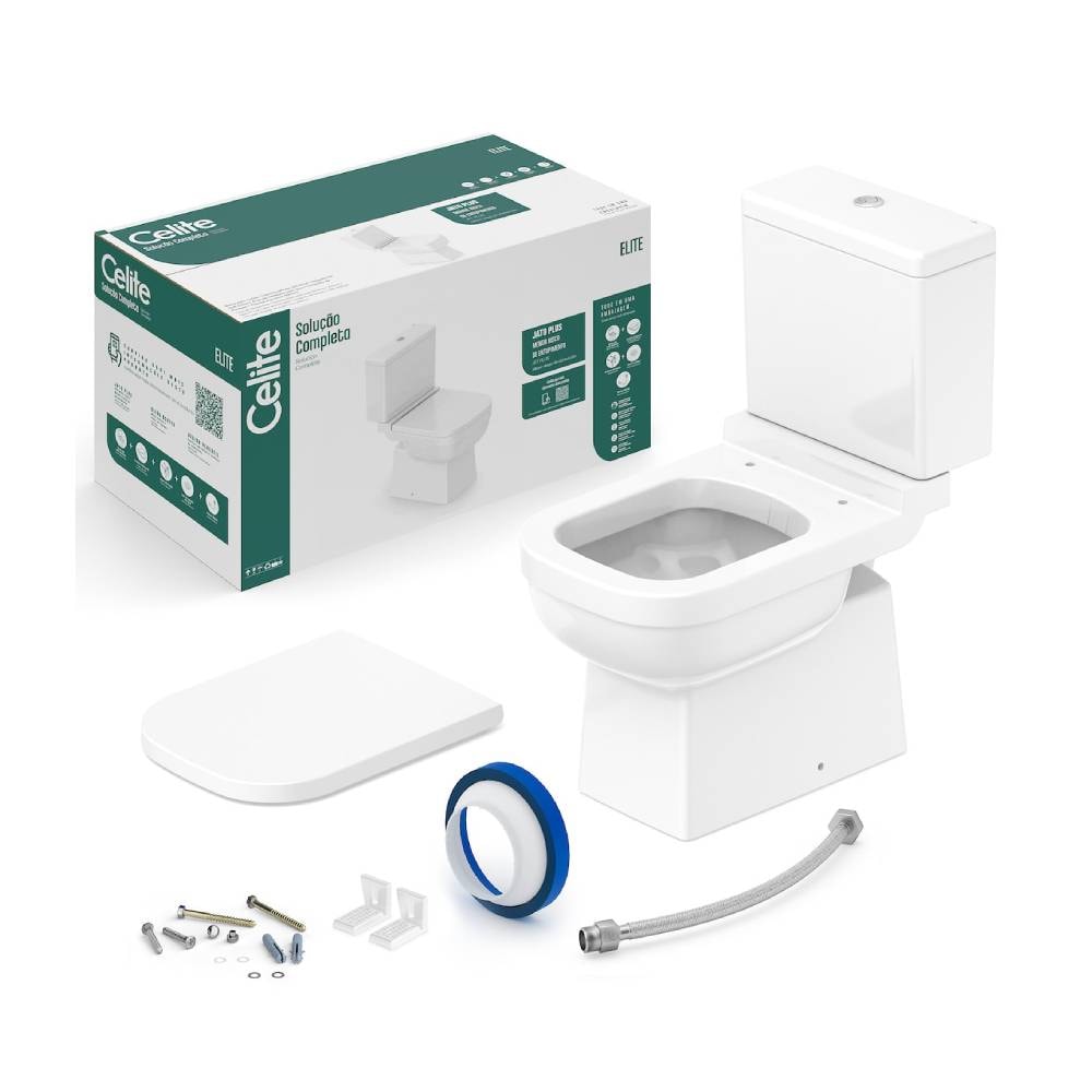 Vaso Sanitário Kit Bacia com Caixa Acoplada Celite Elite Branco - 1747230010300