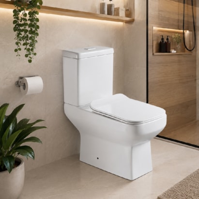 Vaso Sanitário Kit Bacia com Caixa Acoplada Dax Tejo Branco - DAX-3021-TJ-WH