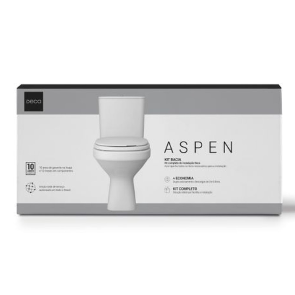 Vaso Sanitário Kit Bacia com Caixa Acoplada Deca Aspen Branca - KP.751.BR.17
