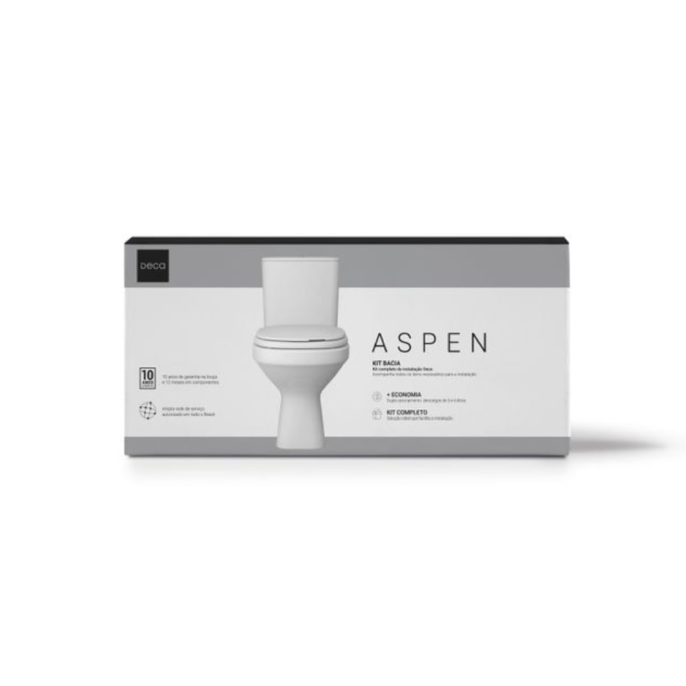 Vaso Sanitário Kit Bacia com Caixa Acoplada Deca Aspen Branco - KP.751.17