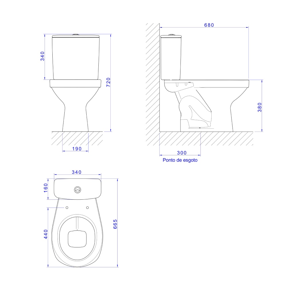 Vaso Sanitário Kit Bacia com Caixa Acoplada Deca Aspen Branco - KP.751.17