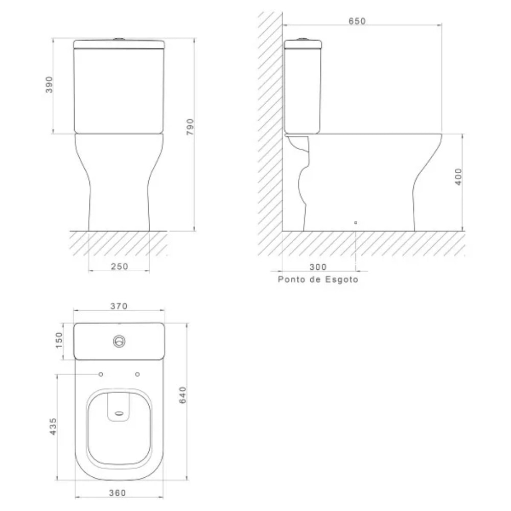 Vaso Sanitário Kit Bacia com Caixa Acoplada Deca Axis Branco - KP.470.SL.17