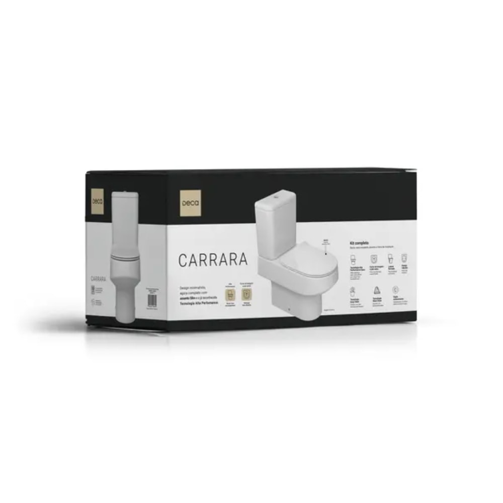Vaso Sanitário Kit Bacia com Caixa Acoplada Deca Carrara Branco - KP.606.SL.17