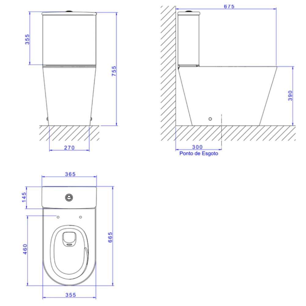 Vaso Sanitário Kit Bacia com Caixa Acoplada Deca Clean Branco - KP.8820.17