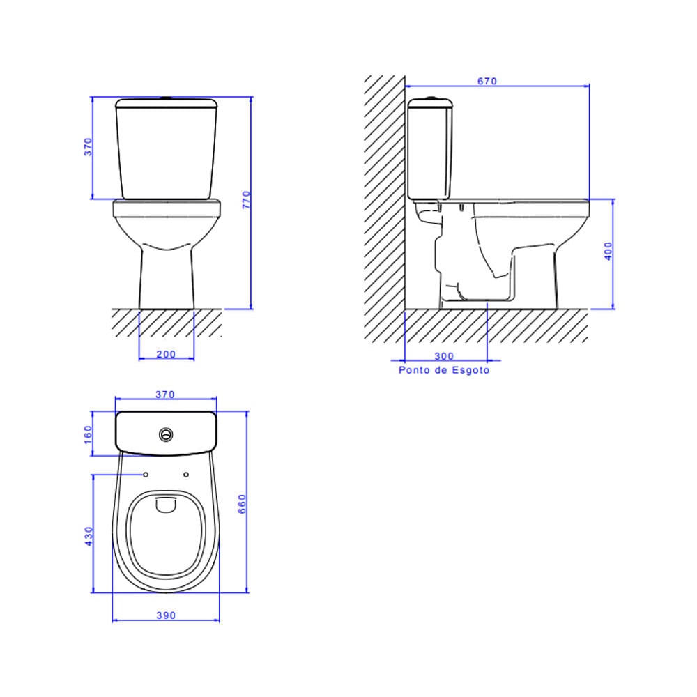 Vaso Sanitário Kit Bacia com Caixa Acoplada Deca Fast Branca - KP.760.17