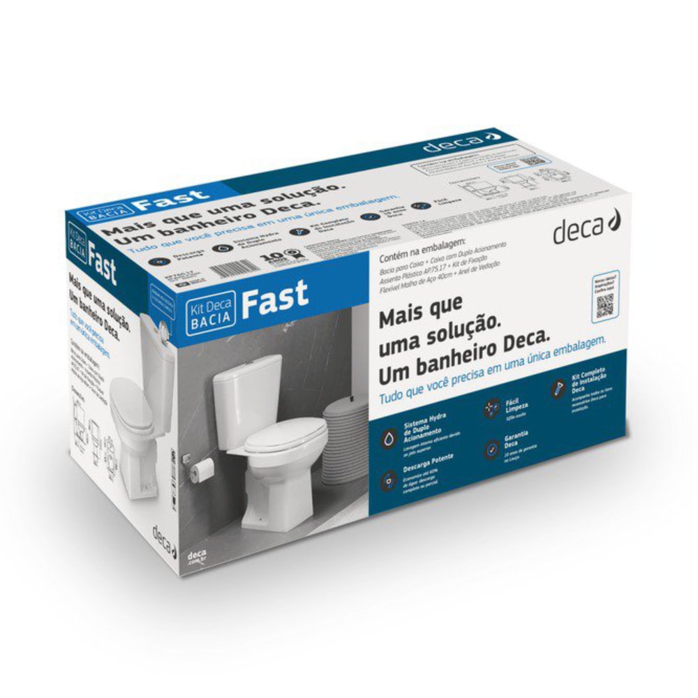 Vaso Sanitário Kit Bacia com Caixa Acoplada Deca Fast Branca - KP.760.17