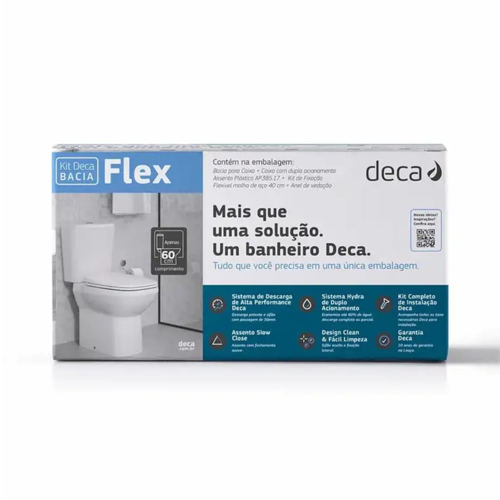 Vaso Sanitário Kit Bacia com Caixa Acoplada Deca Flex Branca - KP.380.17