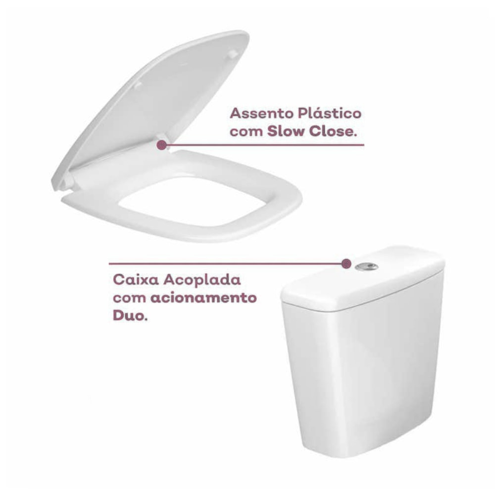 Vaso Sanitário Kit Bacia com Caixa Acoplada Deca Flex Branca - KP.380.17