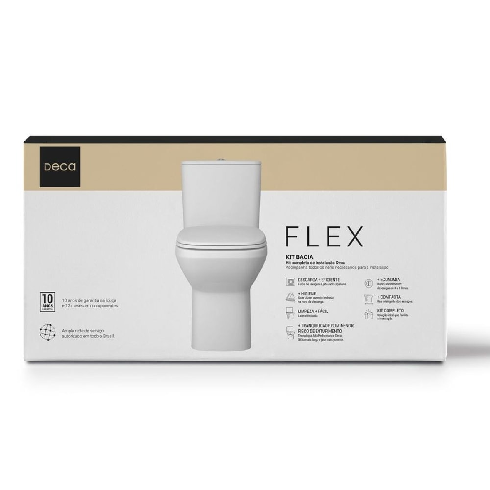 Vaso Sanitário Kit Bacia com Caixa Acoplada Deca Flex Branco - KP.381.BR.17
