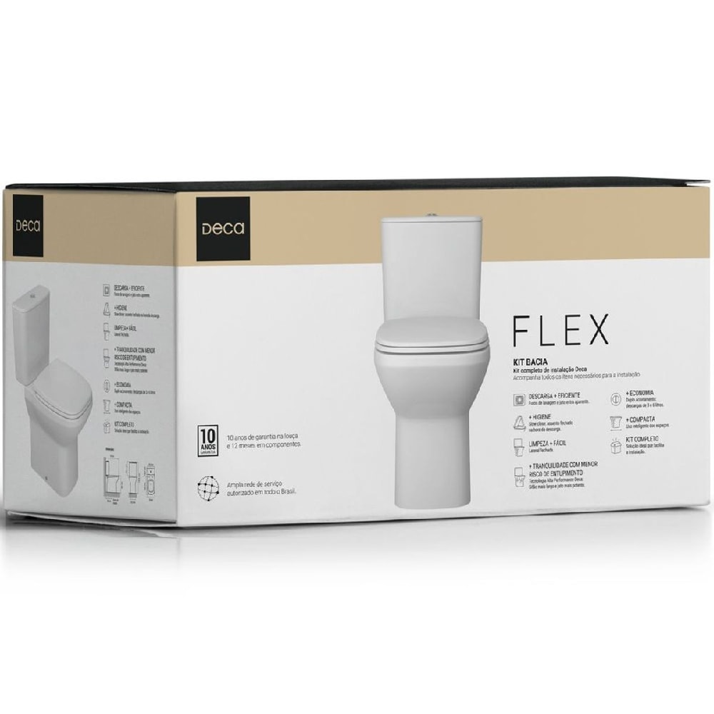 Vaso Sanitário Kit Bacia com Caixa Acoplada Deca Flex Branco - KP.381.BR.17