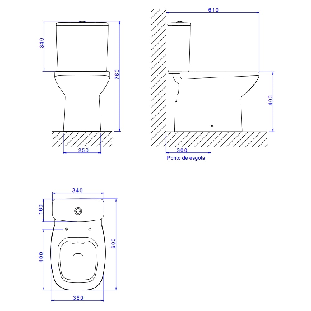 Vaso Sanitário Kit Bacia com Caixa Acoplada Deca Flex Branco - KP.381.BR.17