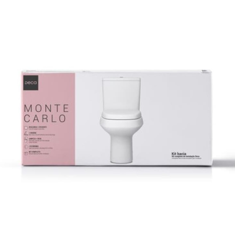 Vaso Sanitário Kit Bacia com Caixa Acoplada Deca Monte Carlo Branca - KP.808.17