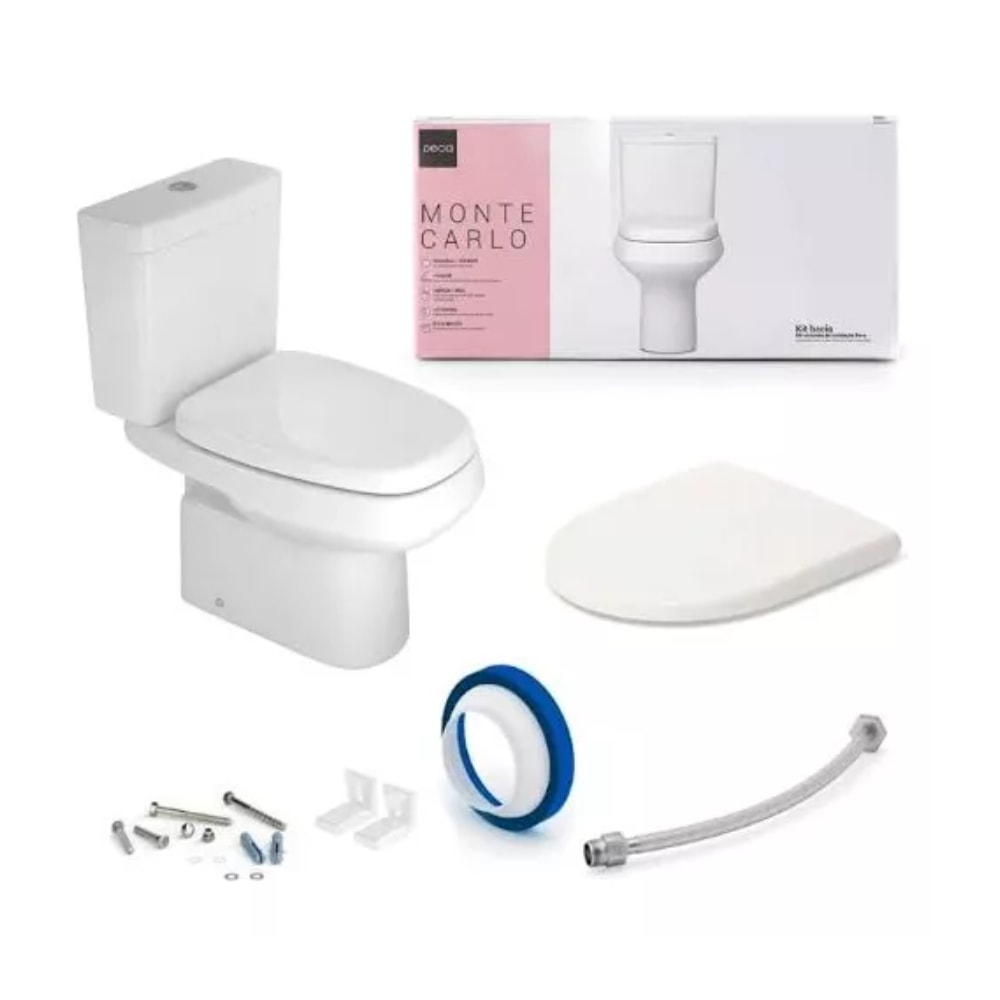 Vaso Sanitário Kit Bacia com Caixa Acoplada Deca Monte Carlo Branca - KP.808.17