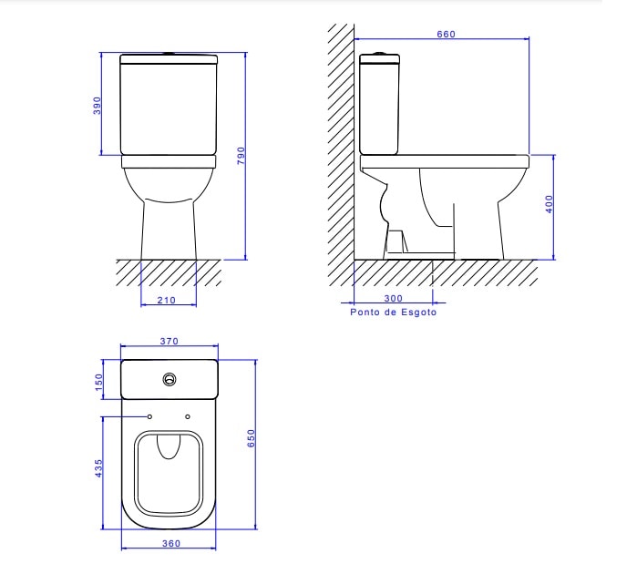 Vaso Sanitário Kit Bacia com Caixa Acoplada Deca Quadra Branca - KP.210.17
