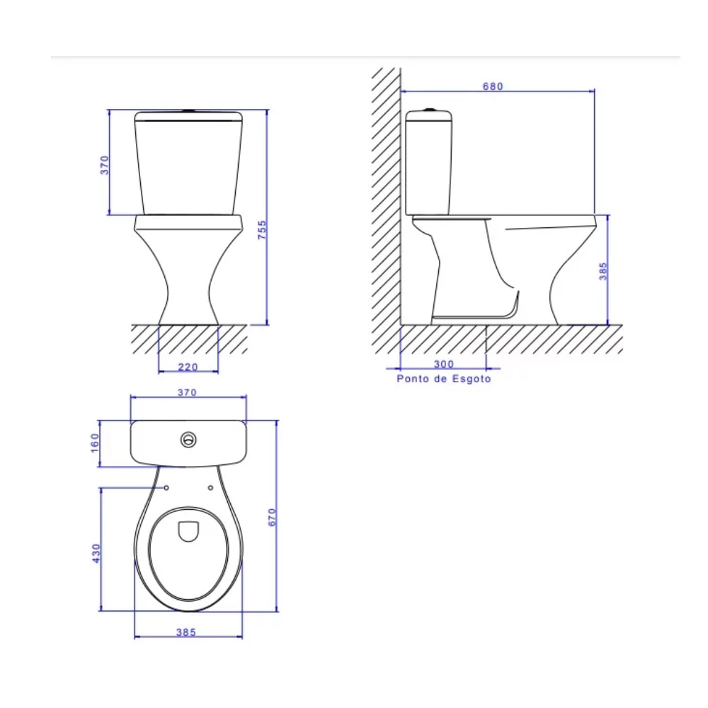 Vaso Sanitário Kit Bacia com Caixa Acoplada Deca Ravena Branca - KP.909.17