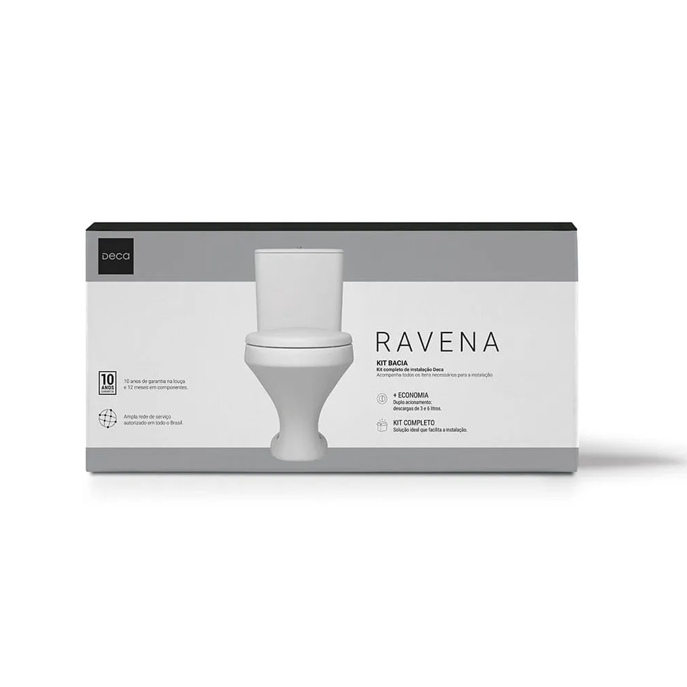 Vaso Sanitário Kit Bacia com Caixa Acoplada Deca Ravena Branco - KP.919.17
