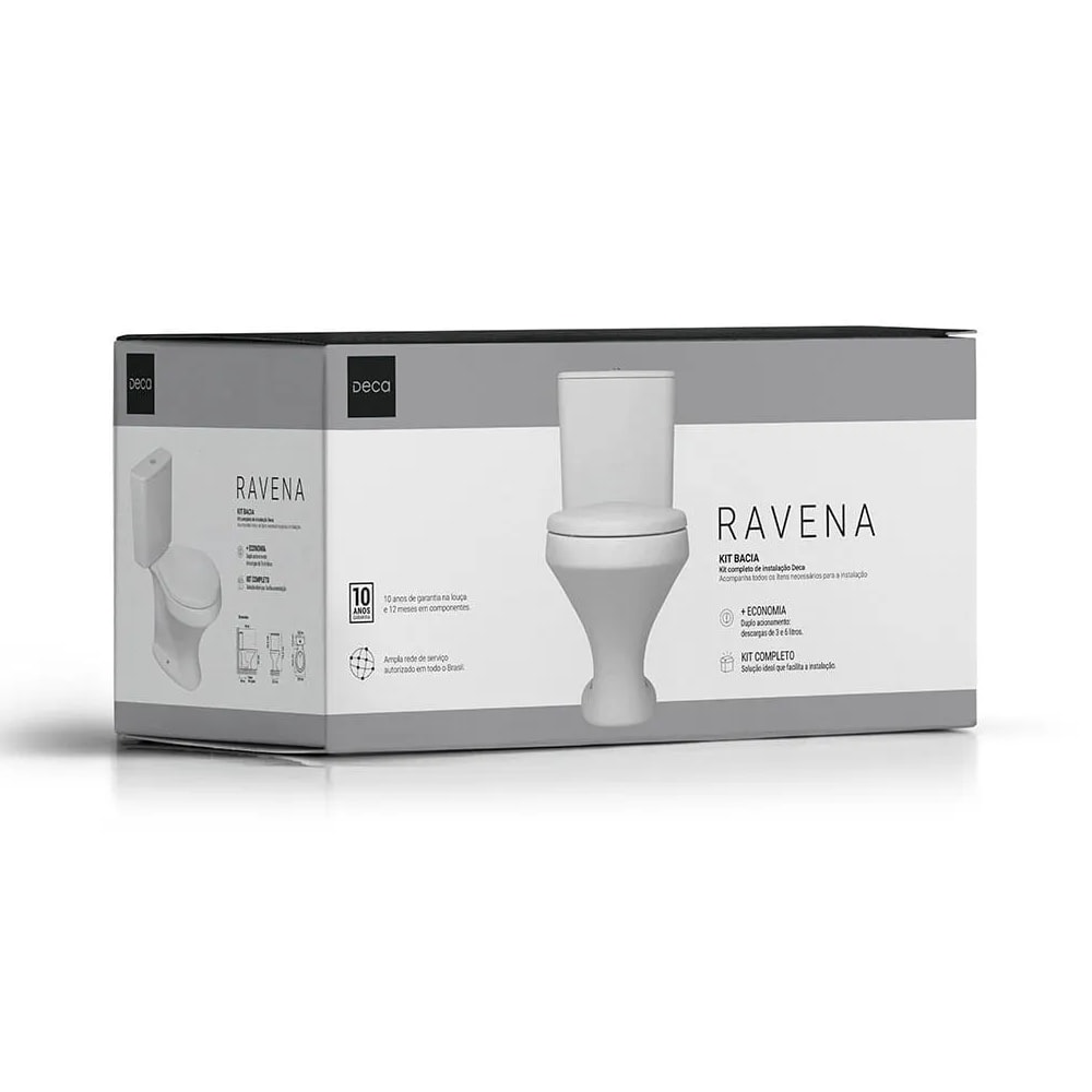 Vaso Sanitário Kit Bacia com Caixa Acoplada Deca Ravena Branco - KP.919.17