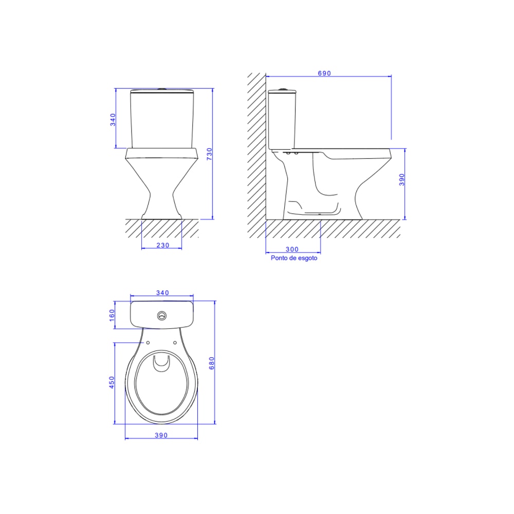 Vaso Sanitário Kit Bacia com Caixa Acoplada Deca Ravena Branco - KP.919.17