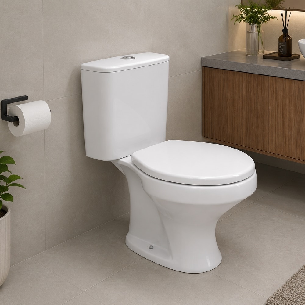 Vaso Sanitário Kit Bacia com Caixa Acoplada Deca Ravena Monocromático Branco - KP.919.BR.17