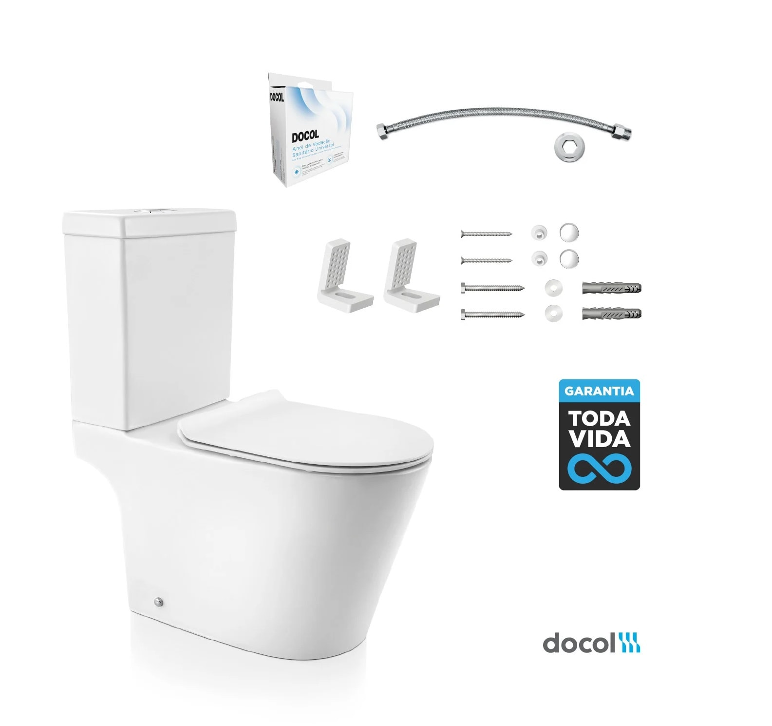 Vaso Sanitário Kit Bacia com Caixa Acoplada Docol Liss Branca - 00974366