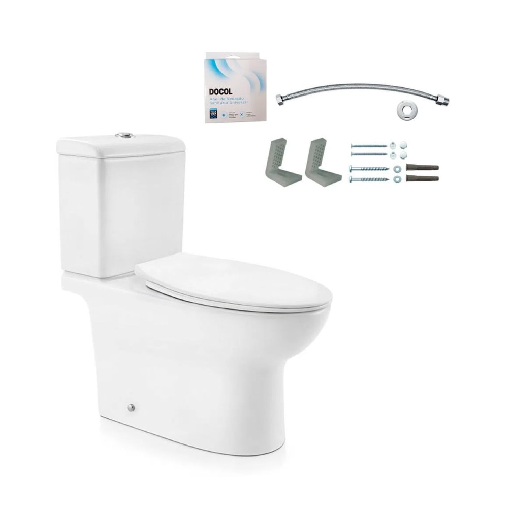 Vaso Sanitário Kit Bacia com Caixa Acoplada Docol Loggica Branca - 00969166
