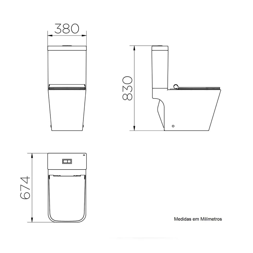 Vaso Sanitário Kit Bacia com Caixa Acoplada Docol Vougan Branca - 00969466