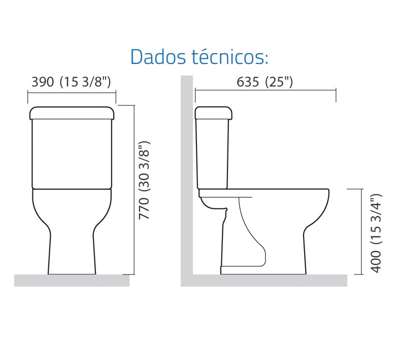 Vaso Sanitário Kit Bacia com Caixa Acoplada Icasa Etna Branca - CBETN00