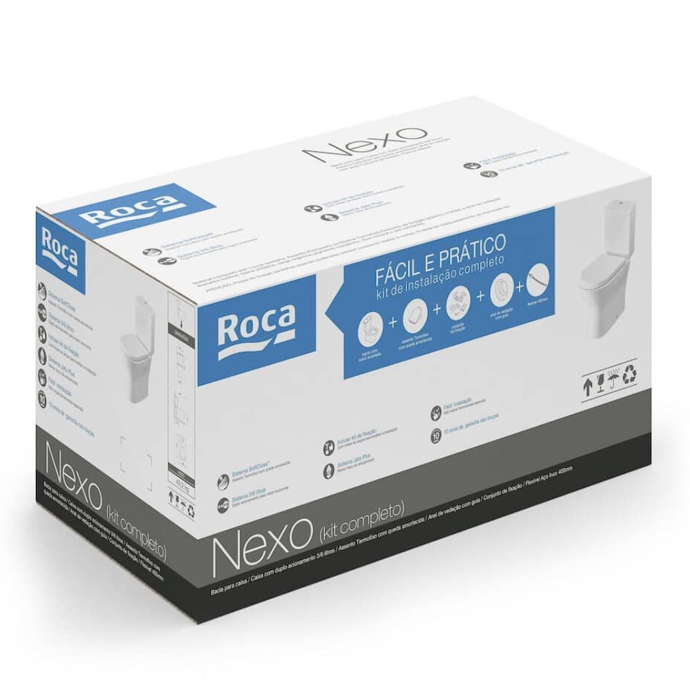 Vaso Sanitário Kit Bacia com Caixa Acoplada Roca Nexo Branco - C343723001