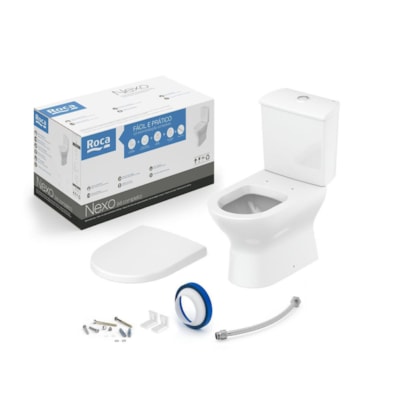 Vaso Sanitário Kit Bacia com Caixa Acoplada Roca Nexo Branco - C343723001