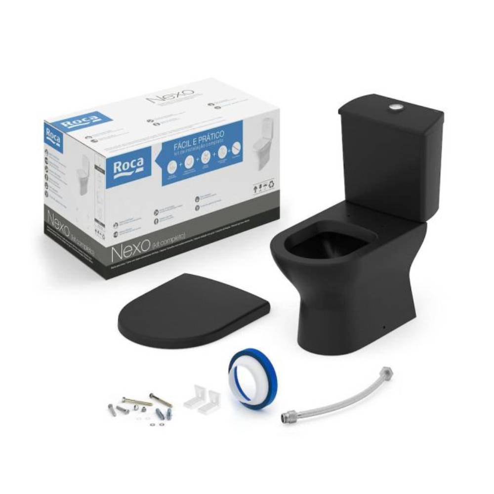 Vaso Sanitário Kit Bacia com Caixa Acoplada Roca Nexo Mate Black - C343723009
