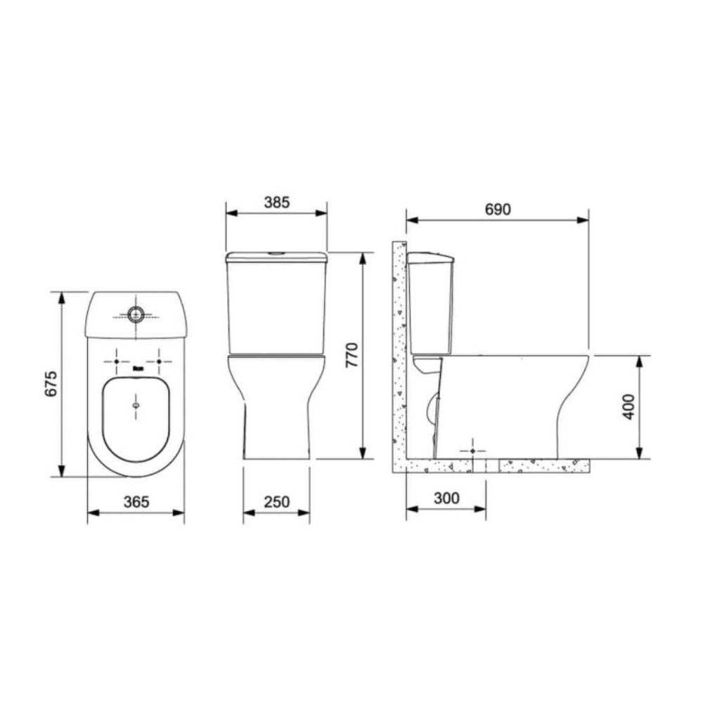 Vaso Sanitário Kit Bacia com Caixa Acoplada Roca Nexo Mate Black - C343723009