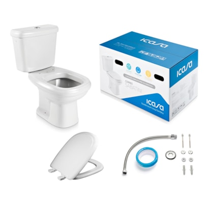 Vaso Sanitário Kit Bacia com Caixa Acoplada Sabatini Icasa Branco - CBSAB00