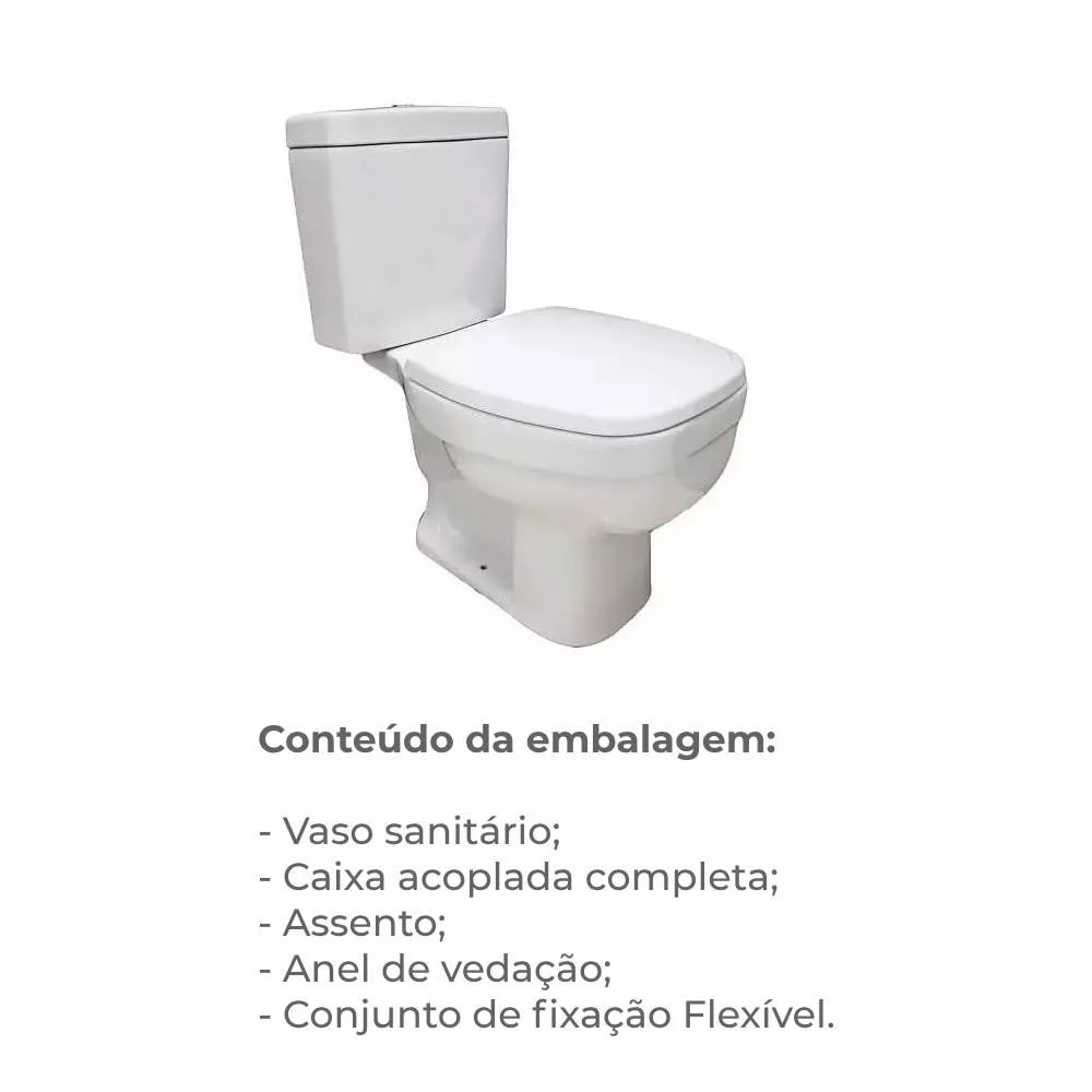 Vaso Sanitário Kit Bacia com Caixa Acoplada Vivace Versa Branco