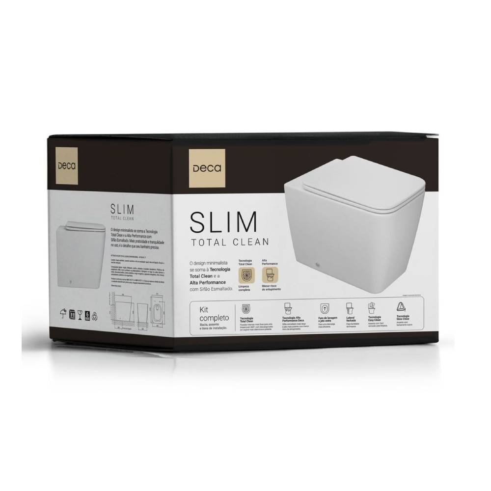 Vaso Sanitário Kit Bacia Convencional Deca Slim Branco - KP.8610.17