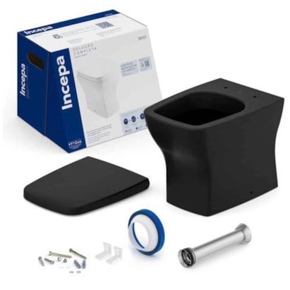 Vaso Sanitário Kit Bacia Convencional Incepa Boss Black Matte - 1897270080108