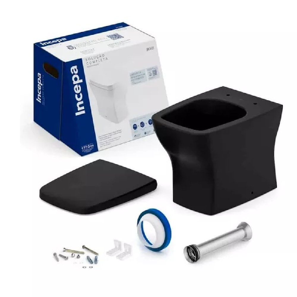 Vaso Sanitário Kit Bacia Convencional Incepa Boss Black Matte - 1897270080108