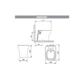 Vaso Sanitário Kit Bacia Convencional Incepa Branco - 1897270011100