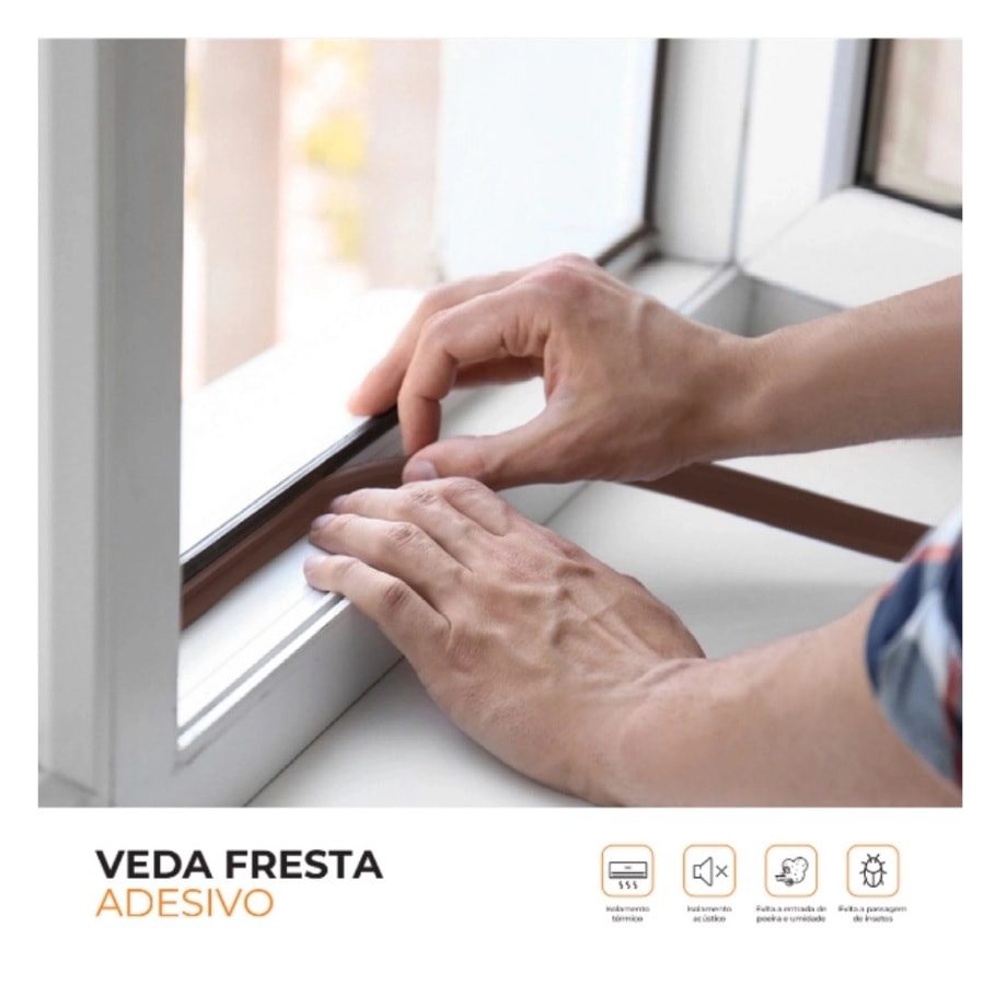 Veda Frestas Comfortdoor Adesiva 2x09mm Marrom 6 Mts