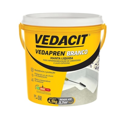 Vedacit Impermeabilizante Vedapren Branco Baumgart 4,5kg - 121857