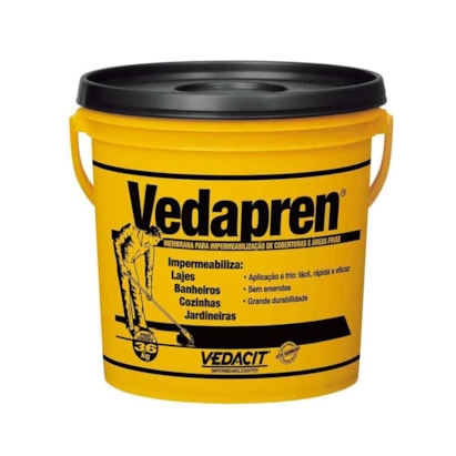 Vedacit Impermeabilizante Vedapren Preto Baumgart 3,6kg - 121855