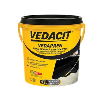Vedapren Vedacit Preto 3,6L - 121855
