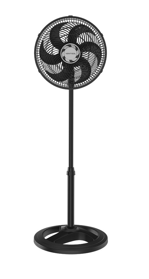Ventilador de Coluna Ventisol Preto 30cm Turbo 6 Pás Oscilante - 8235