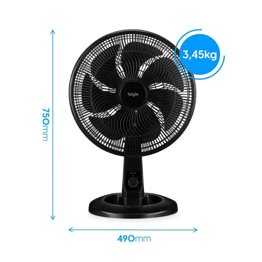 Ventilador de Mesa Elgin Breeze Air 40cm 7 Pás 127v Preto