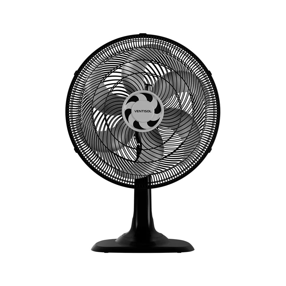 Ventilador de Mesa Ventisol Turbo Oscilante 40cm 6 Pás 127v Preto - 550