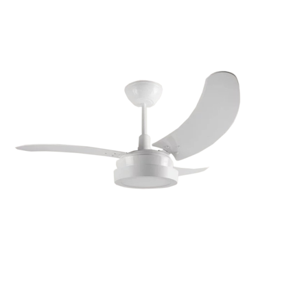 Ventilador De Teto Buzios Max Branco/Branco Led 127v 3 Pás Transparentes 130w - Tron