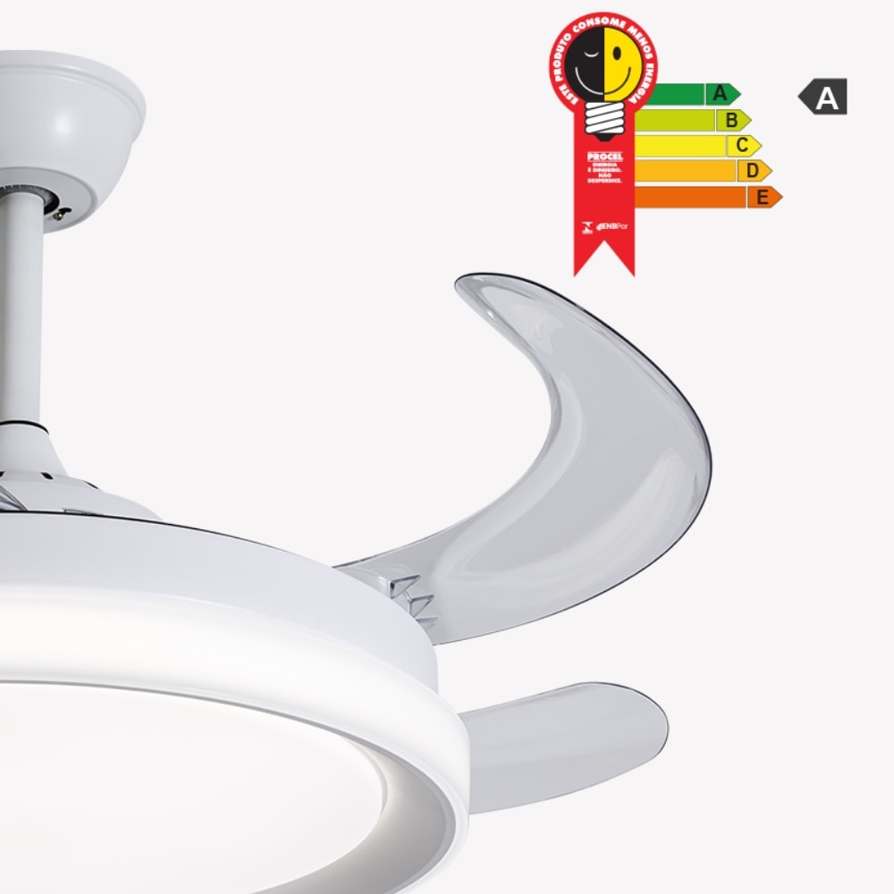 Ventilador de Teto Opus Air Plus Bivolt 30w Pá Retrátil Branco - OPS88385